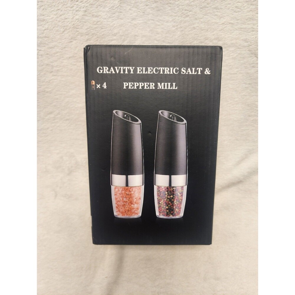 Gravity Electric Salt and Pepper Grinder Set of 2  Automatic